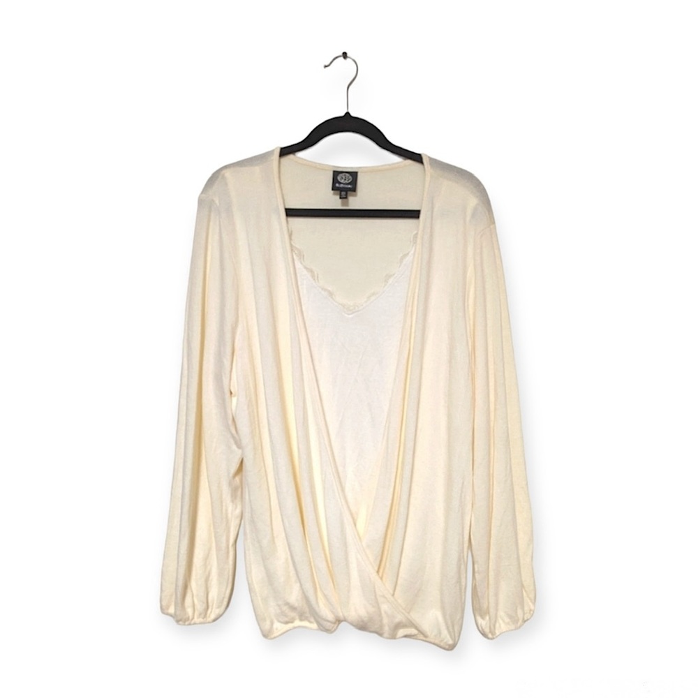 Bobeau Cream Puffy Long Sleeve w/ Tank